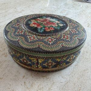 Floral Decorative container made in Holland with Intricate Design